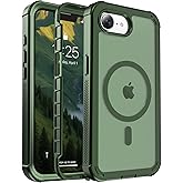 jaroco Magnetic for iPhone 16e Case, [Compatible with MagSafe][Military Grade Drop Protection][Heavy Duty Protection][Non-Slip][Shockproof] 2-Layer Durable Bumper Phone Case 6.1''-Army Green