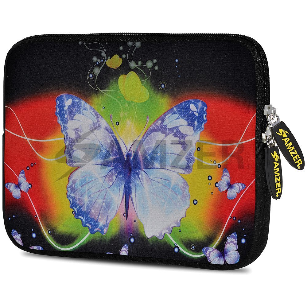 Amzer Caribbean Butterfly Design Neoprene Soft Sleeve for Up to 10.5 inch Tablet
