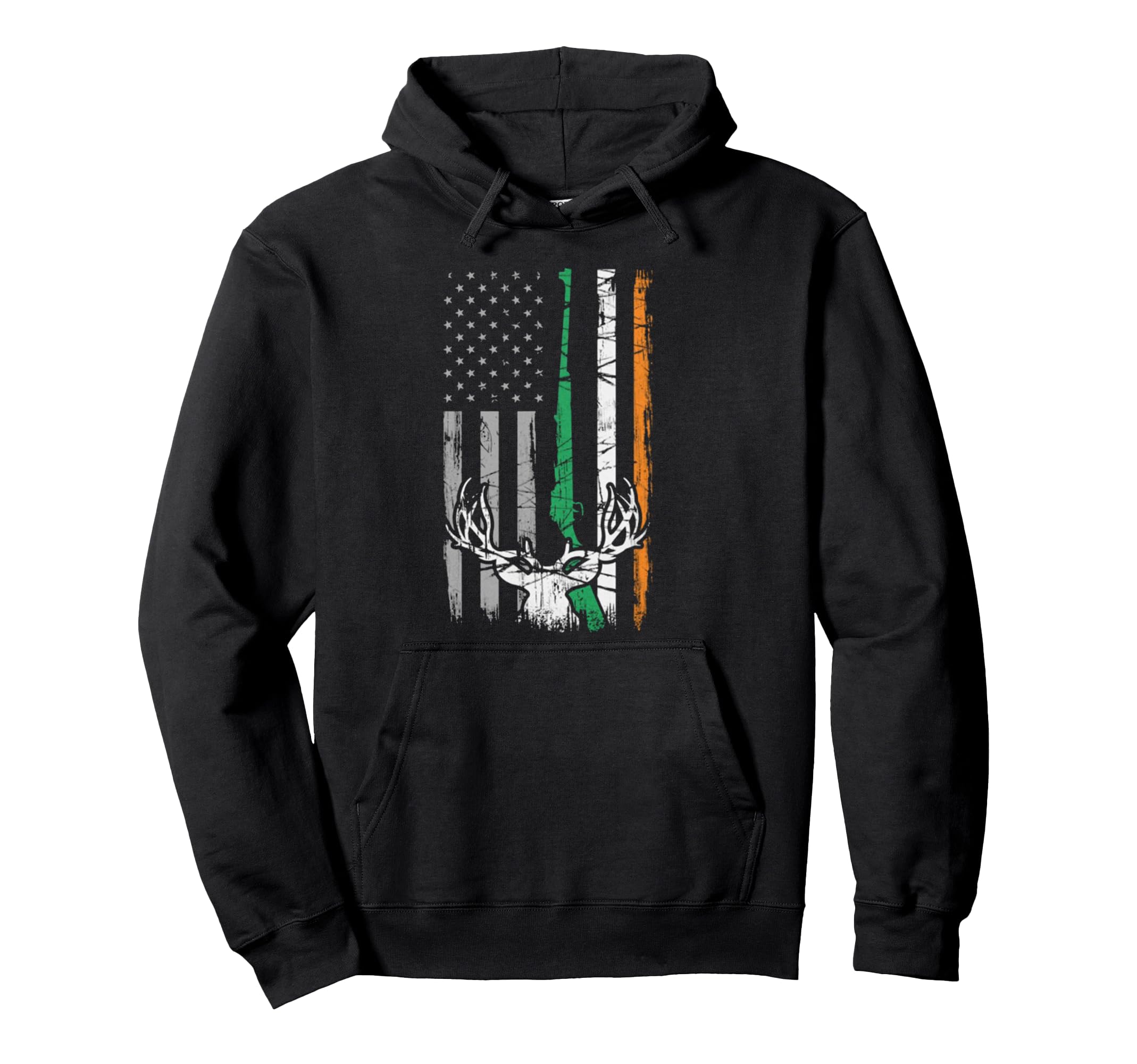 Hunting American Flag Irish St. Patricks Day Ireland USA Pullover Hoodie