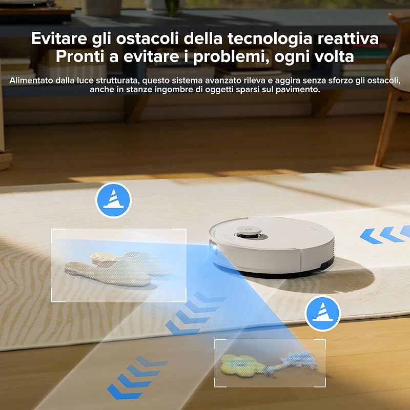 Q10 S5 Set Robot Aspirapolvere 10.000Pa, Panno Sollevabile, Bianco
