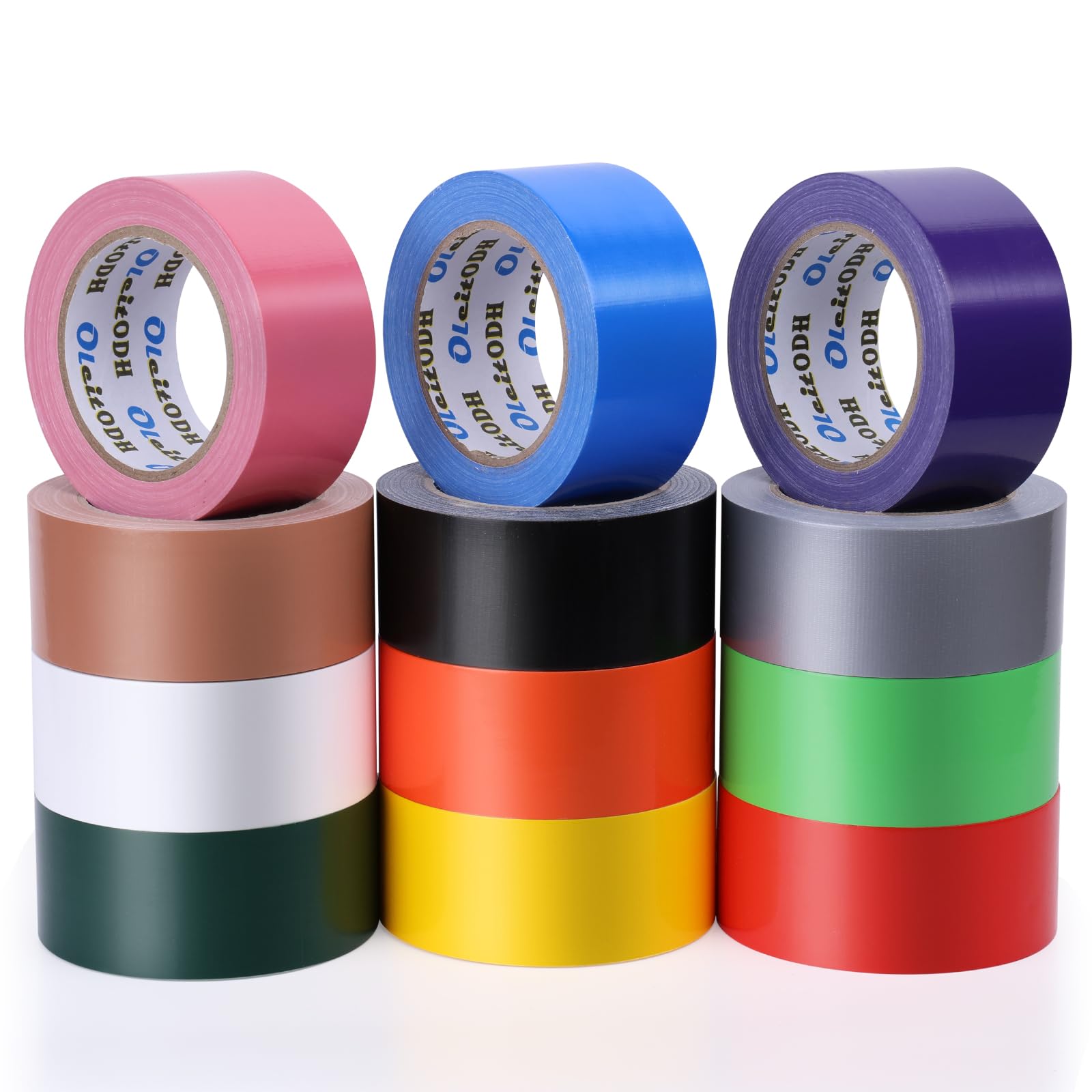 Photo 1 of Rainbow Colored Duct Tape Bulk 2 Inch x 360 Yards,12 Bright Duct Tape Assorted Colors Rolls, Waterproof Heavy Duty Duct Tape, Colored Duct Tape Multipack for Arts Home Office School DIY Craft