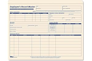 TOPS 3280 TOPS Employee Record Master File Jackets, 9-1/2 x 11-3/4, 10 Pt. Manila, 20/Pk