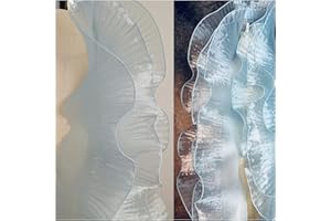 CREATIVESUGAR 5 Yards Retro Ruffle Pleated Chiffon Trim Dress Bag Decoration Tulle Fabric Applique Trimming Craft Sewing (Ice Blue)