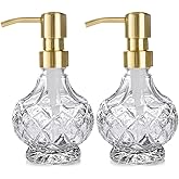 Glass Soap Dispenser Bathroom Hand Soap Dispenser with Stainless Steel Pump Liquid Soap and Lotion Dispenser Vintage Soap Dispenser Set for Bathroom Kitchen