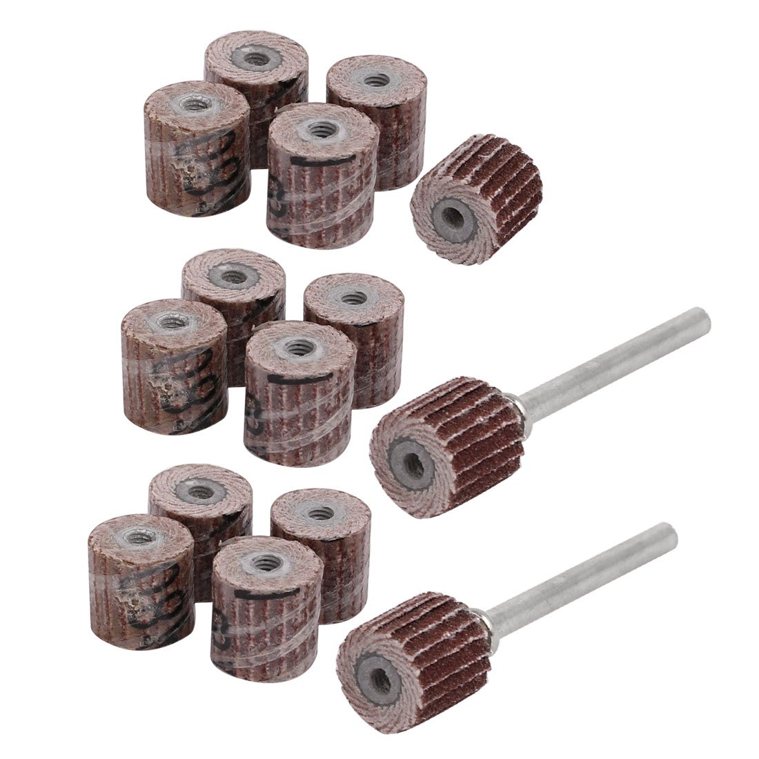 Sourcingmap 15pcs 10mm Dia 180 Grit Sandpaper Flap Sanding Wheel Grinding Head W Mandrels