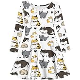 Guosanchn Dresses for Girls Long Sleeve Casual Dress 3-14T A Line Swing Dresses