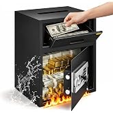 VEVOR Digital Depository Safe 1.7 Cubic Feet Made of Carbon Steel Electronic Code Lock Depository Safe with Deposit Slot with Two Emergency Keys Depository Box for Home Hotel Restaurant and Office