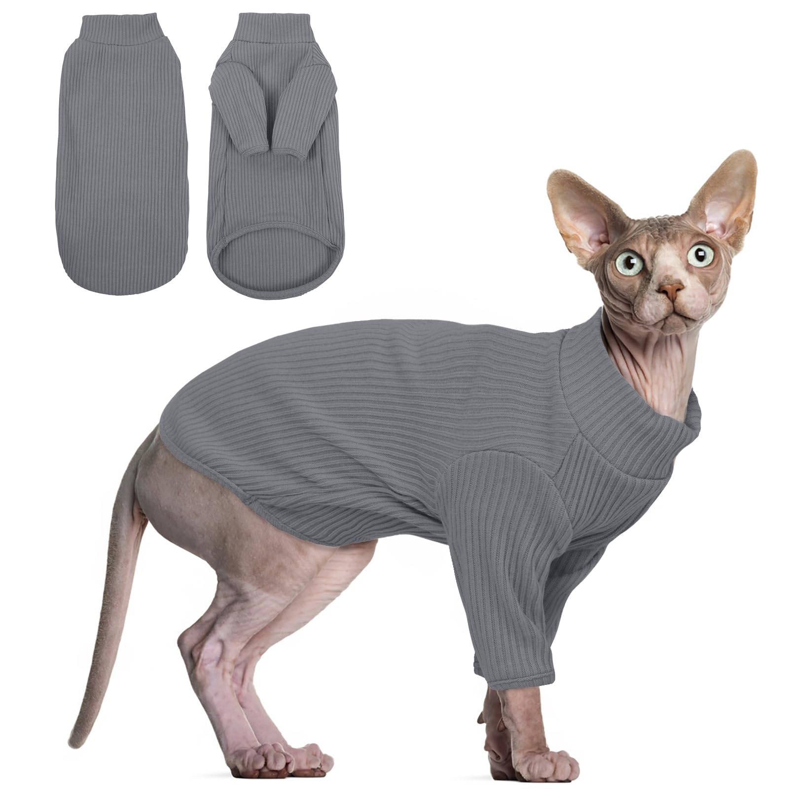 Hjyokuso Cat Clothes, Sphynx Cat Clothing, Sphynx Cat Jumper, Cat Clothes For Cats Only, Hairless Cat Jumper, Breathable Cat Pyjamas, Warm Cat Coat, Cat Sweater, Cat Vest For Sphynx, Devon Rex-XXL