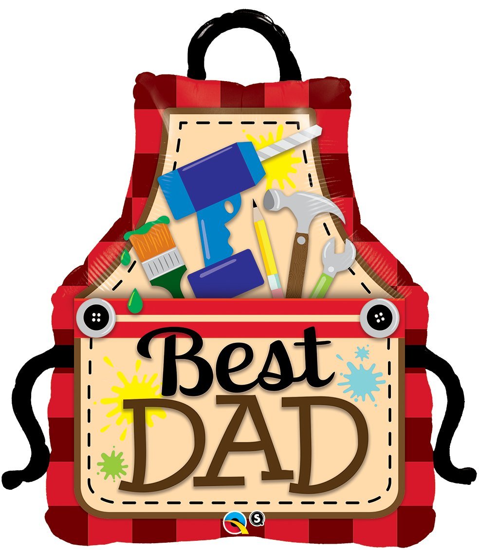 Qualatex 23955 41" Best Dad Apron Foil Balloon 1CT, Multicolor