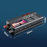 LVYUAN Power Inverter 1200/2400W DC 12V to 240V AC with 3 UK Sockets 4 USB Dual view 7