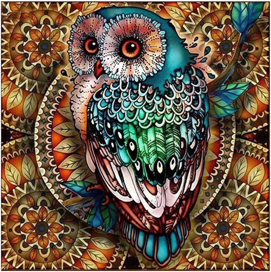 5D DIY Diamond Painting by Number Kits Full Drill, Painting Cross-Stitch Patterns Rhinestone Crystal Embroidery Pictures Arts Craft for Home Wall Decor, Mother's Day Gifts (Sacred Owl-11.8x11.8i