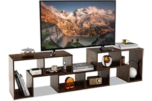 KOTEK TV Stand for 50 55 60 65 Inch TV, 3 Pieces Free Combination Bookshelf Organizer, TV Console Table with Open Storage She