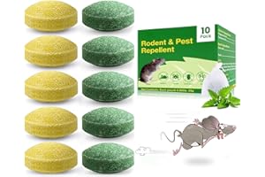 EFFVES Mouse Repellent Outdoor, 10 Pack Peppermint Oil Mouse and Squirrel Deterrent for Indoor Attic Garage, Safe for Pets & Family, Natural Repellent to Keep Rodents Away from Garden and Home