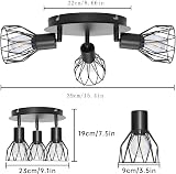 Dehobo Adjustable Ceiling Spotlight Fittings 3 Head E14 Black 22cm view 3
