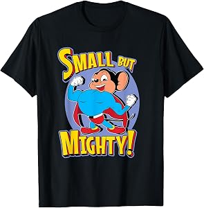 Superhero Mouse Cartoon in Cape Small But Mighty Super Hero T-Shirt