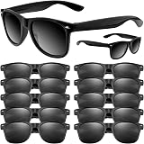 ASTARON Black Sunglasses Bulk 12 Pack Neon Party Favors Summer Beach