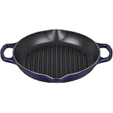 Le Creuset Enameled Cast Iron Signature Deep Round Grill, 9.75", Indigo