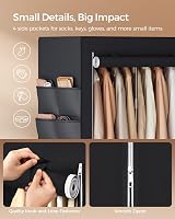 SONGMICS Portable Clothes Wardrobe, Large Capacity, 4 Rails, Black view 7