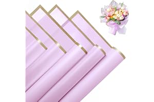 Alijoy 20 Sheets Flower Wrapping Papers - 22.8" x 22.8", Purple Floral Wrap Paper for Bouquet Packaging, Waterproof Flower Paper Wrap for Wedding, Birthday, Anniversary(Purple)