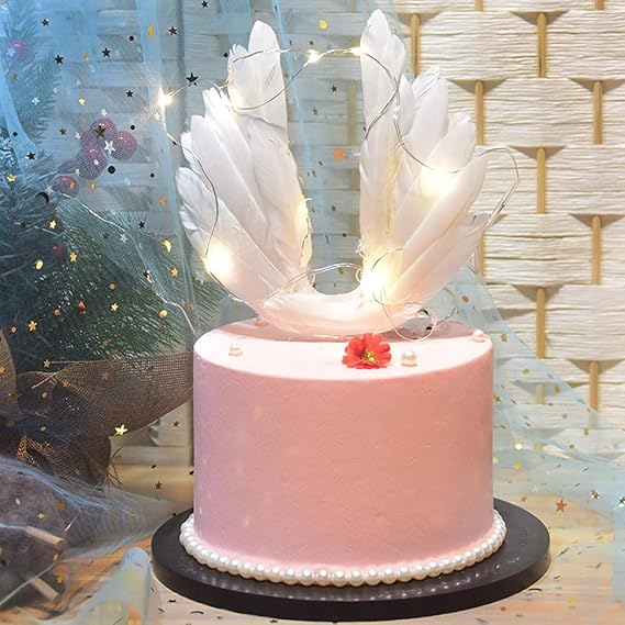 Blesiya 12 Set Glitter Silver Angel Wing Cupcake Dessert Picks