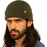 TOP-EX PolarWool™ Merino Wool Fisherman Beanie - Dual Layer Knit Hat with Two Styles for Large Heads