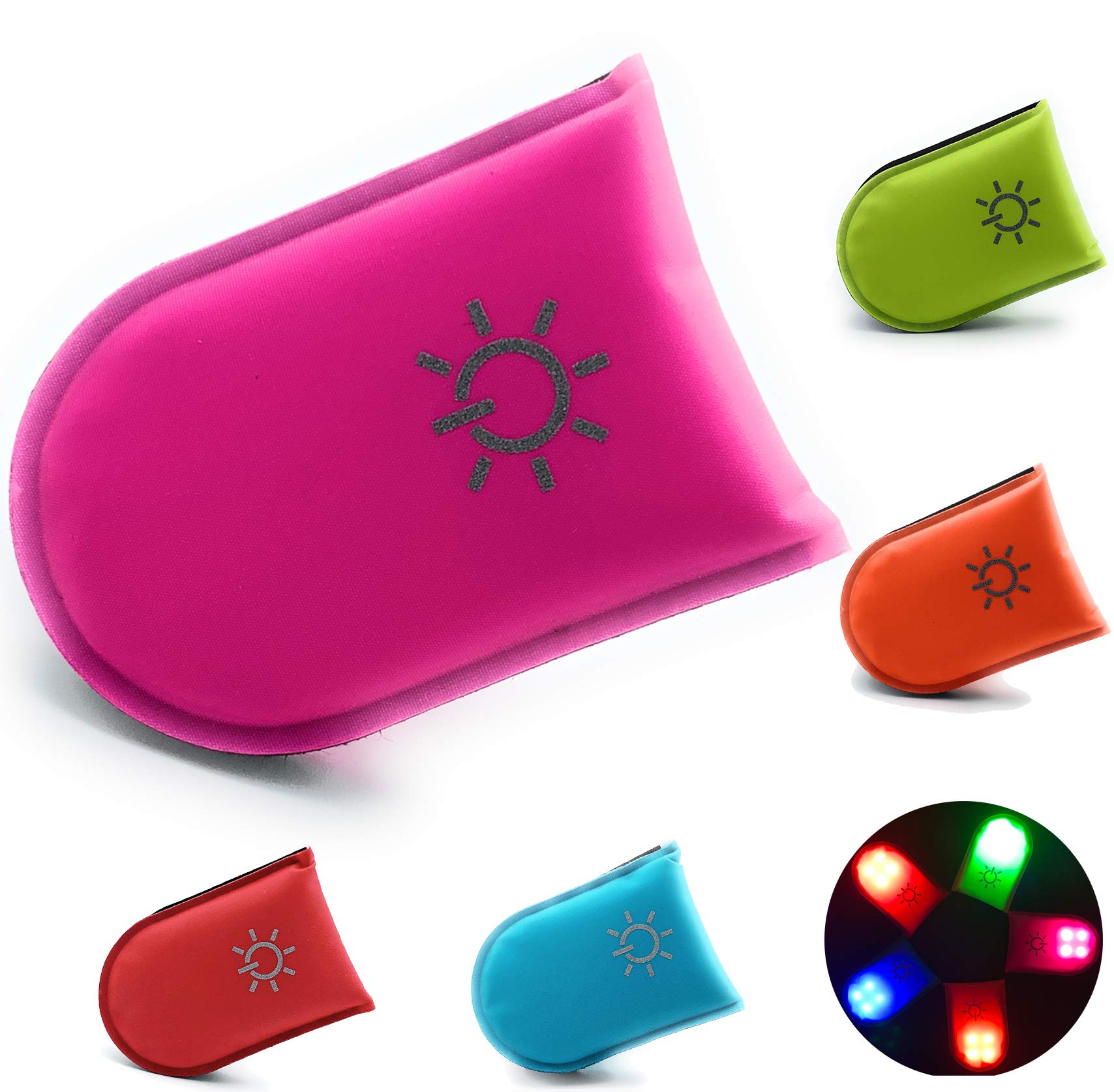 ELANOX LED Clip for High Visibility for All Outdoor Activities as well as for Children's Backpack, Sports Bag etc. (Pink)