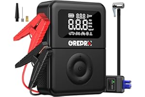 GREPRO Jump Starter with Air Compressor, 5000A Battery Booster Pack(10.0L Gas/8.0L Diesel),150PSI Tire Inflator 12V Car Boost