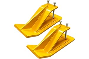 SEASAIL Tractor Bucket Protector, 2PCS Yellow Ski Edge Protector, Lawn Groomer Anti-Skid Protector Anti-Skid Edge Protector, Heavy Duty Steel Bucket Attachment with 10mm Tick Reinforced Screw