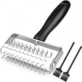 EVEDMOT Pizza Dough Docker Pastry Roller Stainless Steel,Pizza Docking Tool | Stainless Steel Dough Docker, Pin Puncher Dough Hole Maker,Reduce Bubbles in Pizza, Pie, Cookie, Pastry and Bread Dough