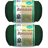 Pepperell Bonnie Braid Macrame Cord | 6mm x 100yd | Forest Green (2-Pack) | Twisted Polypropylene Cord for DIY Crafts, Plant Hangers, Wall Hangings, Crochet &amp; Macrame | Long-Lasting, Vibrant Color