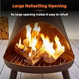 Tower Comet Chiminea Black Steel Patio Heater with Sturdy Feet view 5