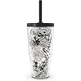 Tervis Kelly Ventura - Shade Blooms Made in USA Double Walled Insulated Tumbler Travel Cup Keeps Drinks Cold & Hot, 24oz with Straw Lid, Classic