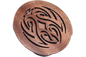 ERYUE Guitar Wooden Soundhole Sound Hole Cover Block Feedback Buffer Mahogany Wood for EQ Acoustic Folk Guitars