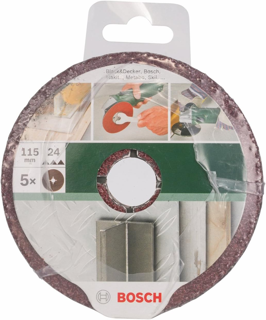 Bosch 2609256243 Fibre Sanding Disc for Angle Grinder Clamped for Wood and Metal 115mm Disc 8mm Bore 24 Grit - Image 3