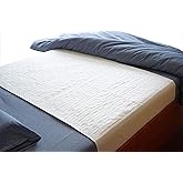 Careboree Pack of 2 Cotton Top-Layer Reusable Tuckable Underpads Incontinence Bed Pads Queen 34"X60" Washable 21" Wings