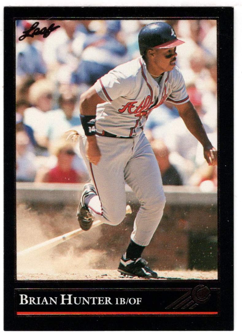 Amazon Com Brian Hunter Atlanta Braves Baseball Card 1992 Leaf Black Gold 374 Mint Sports Outdoors