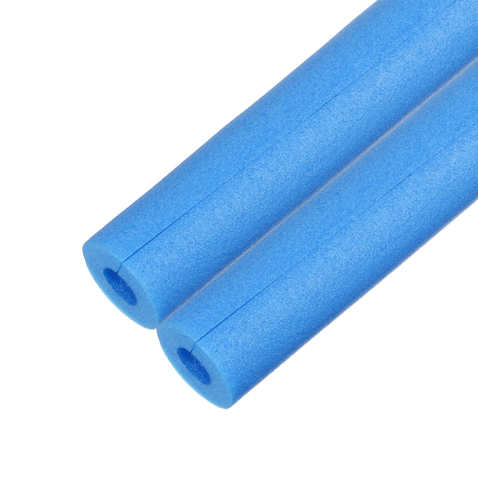 M METERXITY 2-Pack Pipe Insulation Foam Tube, 17 x 2.4(L x OD) Foam Pipe Covers, Pre-Slit Clamp Foam Protection for Padding/Bumper Corner Edge Protection/Handle Water Pipes [Blue]