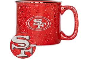Rico Industries NFL Football Speckle 12oz Laser Engraved Campfire Ceramic Mug