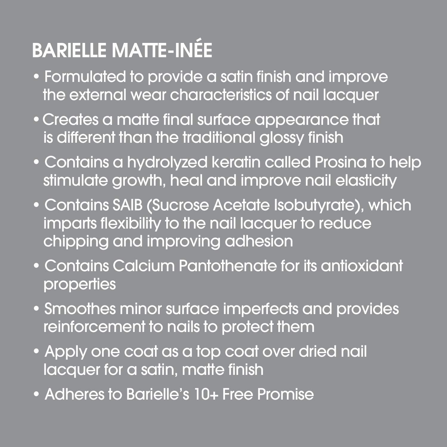 Barielle Matte Inee Nail Protection, 0.5 Ounce : Nail Growth Formula Treatments : Beauty