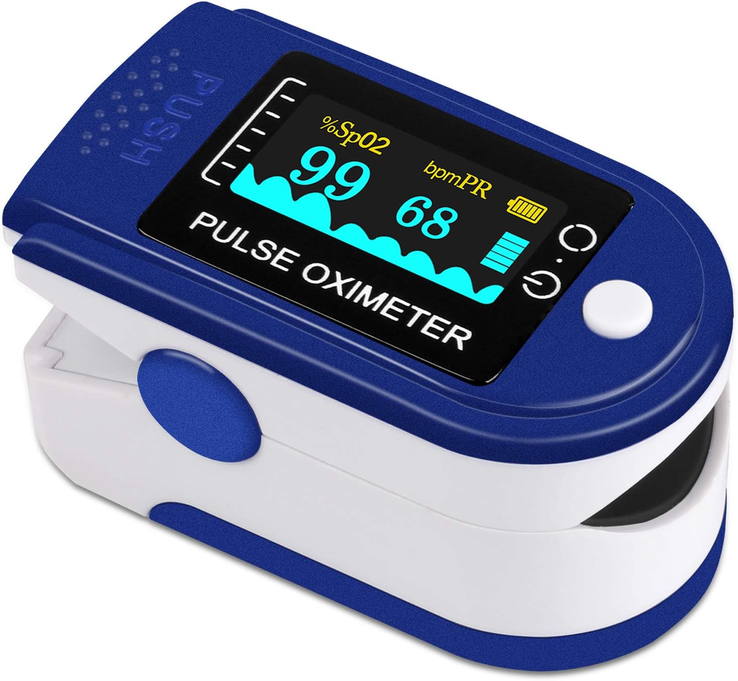 VPOW Pulse Oximeter, Finger Oximeter Oxygen Saturation Meter Blue Pulse Oximeter Meter for Pulse Measurement