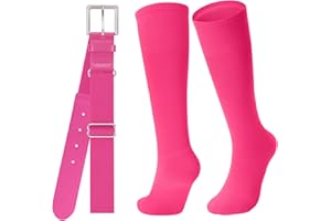 Baseball Socks and Belt for Youth Adult Softball Socks Combo Elastic Waist Belt for Men Kids Boys Girls Women JASGOOD