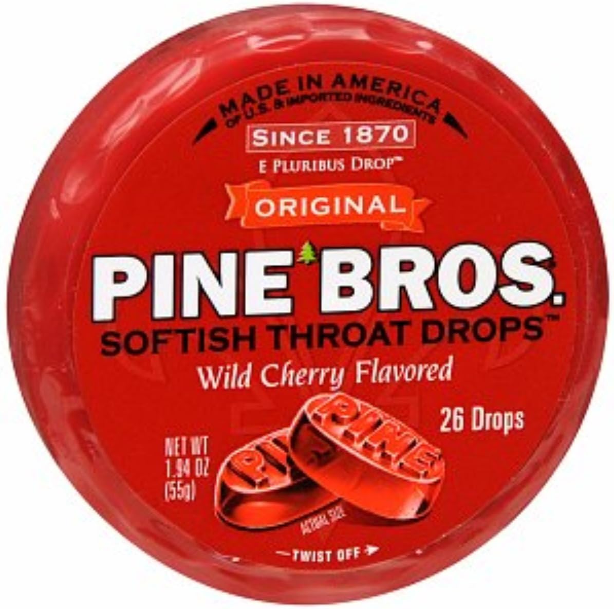 Pine Bros. Original Softish Throat Drops, Wild Cherry 26 ea (Pack of 6)