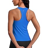 CRZ YOGA Seamless Workout Tank Tops for Women - Athletic Running Gym Sleeveless Shirts Crewneck Racerback Breathable