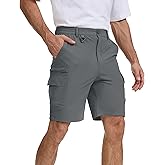 NATUVENIX Cargo Shorts for Men Stretch Mens Hiking Shorts Quick Dry Tactical Shorts with 7 Pockets for Fishing Work