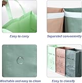 BOMEI PACK 3 Pack Recycling Bags Pink Grey Green with Handles 42 Gal Waterproof view 4