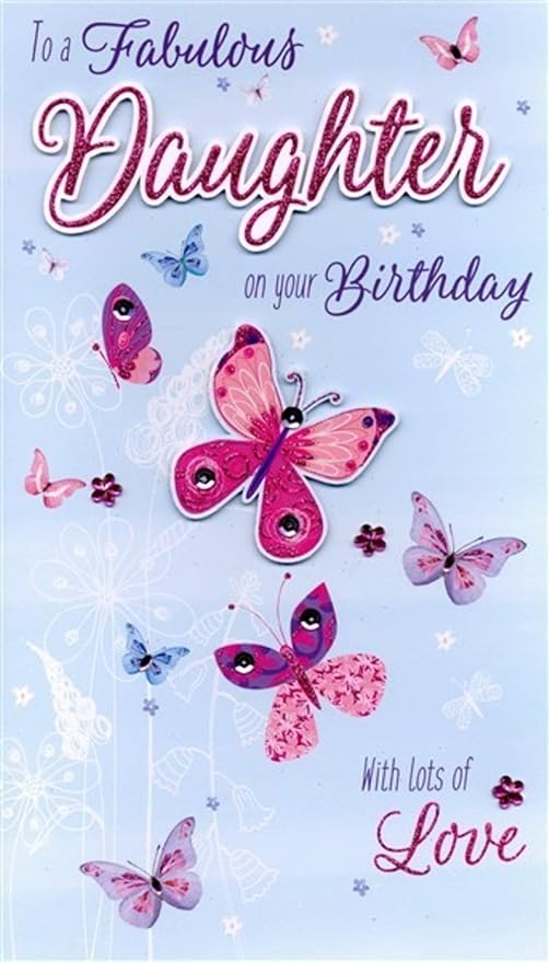 Birthday Greetings Card for Daughter Extra Large Luxury Card 17 x 30 cm