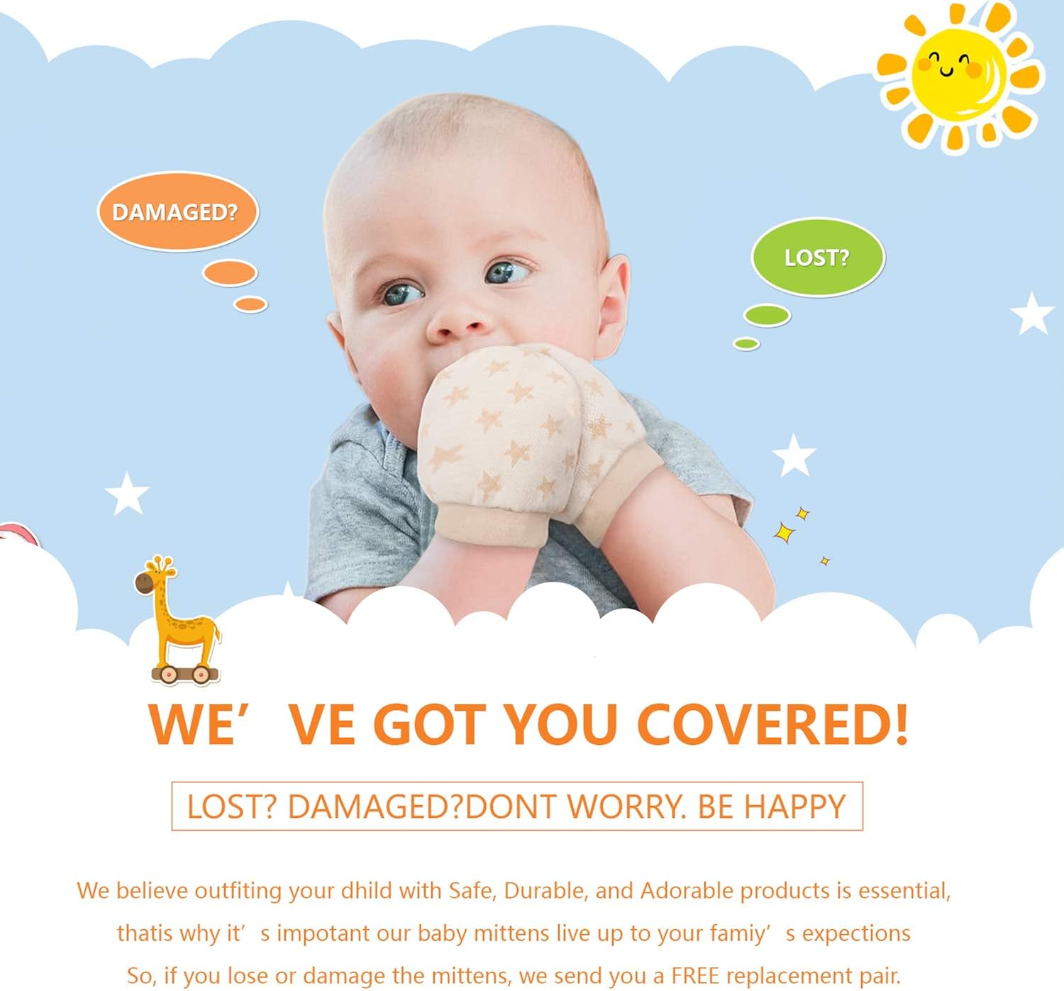 drawstring baby mittens