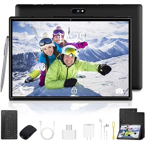 Tablet 10.1 inch Android 9.0 Go 1280x800 IPS HD Display with Wireless Keyboard Case Quad-Core 1.3Ghz Processor, 3 GB RAM, 32 GB Storage, 8MP Rear Camera, Bluetooth, Wi-Fi, USB, GPS