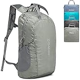 G4Free 25L Lightweight Hiking Backpack Packable Foldable Sport Travel Daypack Water Resistant for Women Men(Grey Green)