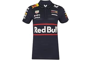 Castore Oracle Red Bull Racing Women’s Teamline Polo Shirt – Official 2025/26 F1 Team | Premium Jacquard Fabric | Regular Fit